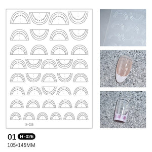 Clear Lace French 3D Nail Stickers H-026 Nail Sticker No Brand 