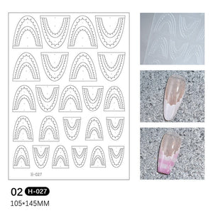 Clear Lace French 3D Nail Stickers H-027 Nail Sticker No Brand 