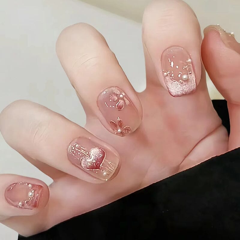 Pink Flowers Butterfly 3D Nail Sticker MO-499 Nail Sticker No Brand 