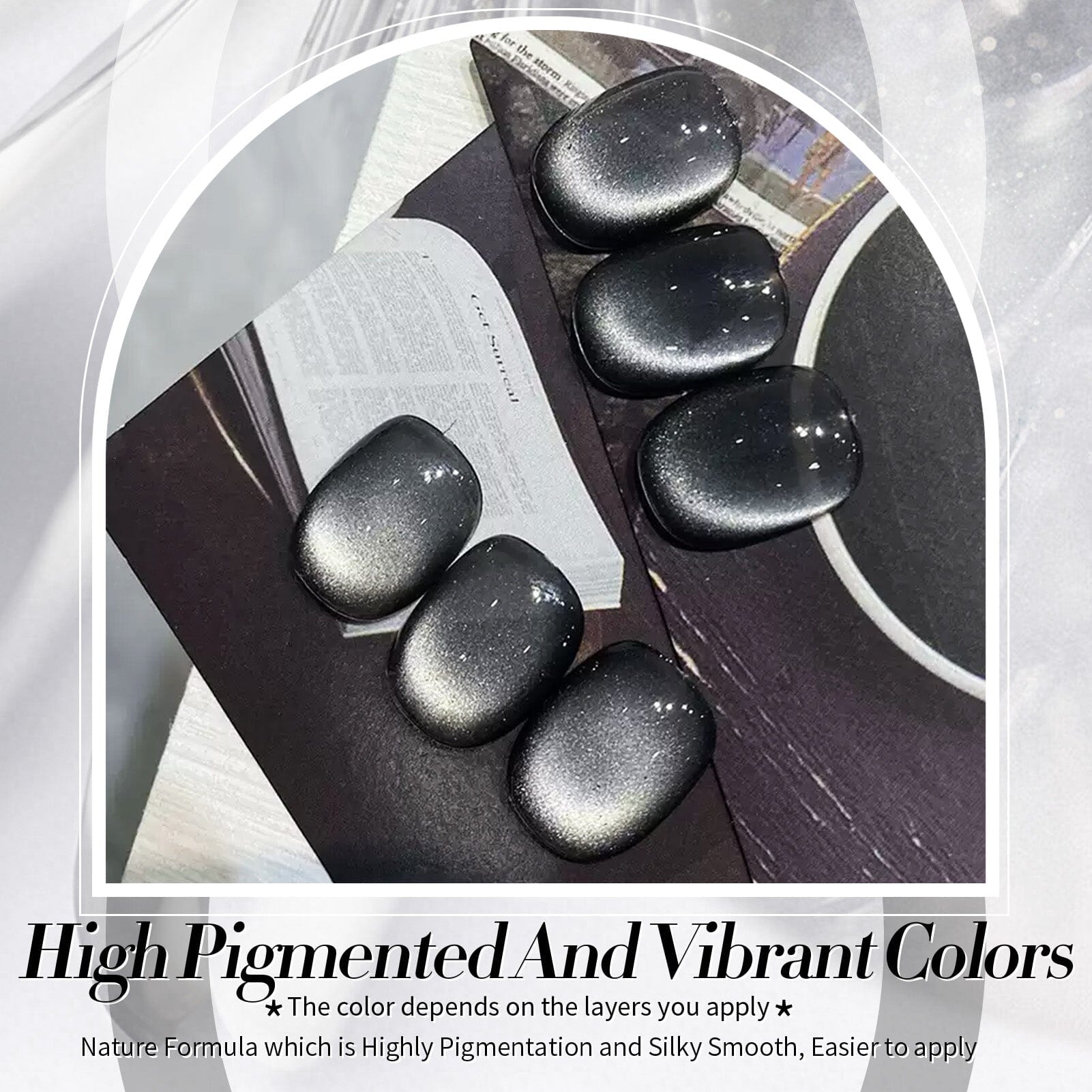 Black Cat Magnetic Gel Polish MY248 Black Pearl 15ml Gel Nail Polish BORN PRETTY 