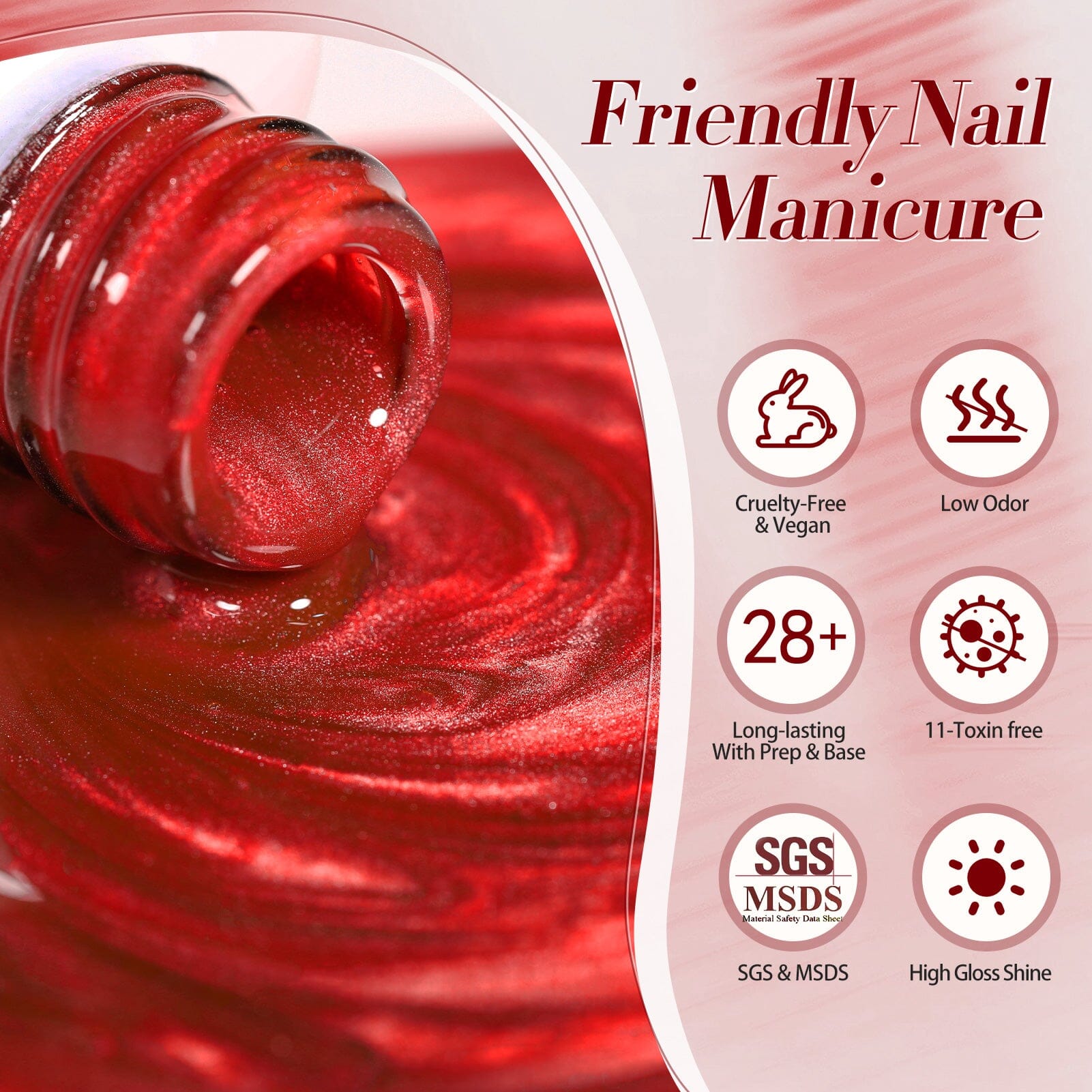 Red Glass Cat Magnetic Gel Polish MY249 Artisan 15ml Gel Nail Polish BORN PRETTY 