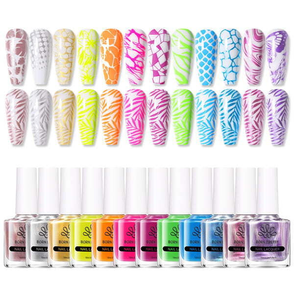 12 Colors Stamping Polish Set - The Passion Series 10ml