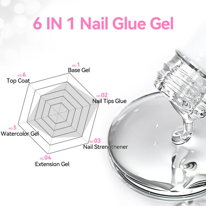6 in 1 Nail Glue Gel 15ml Gel Nail Polish BORN PRETTY 