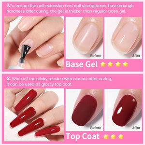 6 in 1 Nail Glue Gel Polish 15ml Base & Top Coat BORN PRETTY 