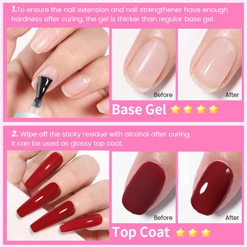 6 in 1 Nail Glue Gel Polish 15ml Base & Top Coat BORN PRETTY 