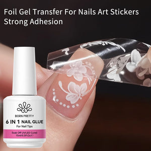 6 in 1 Nail Glue Gel Polish 15ml Base & Top Coat BORN PRETTY 