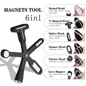Black 6 IN 1 Strong Magnetic Stick #01 Tools & Accessories No Brand 