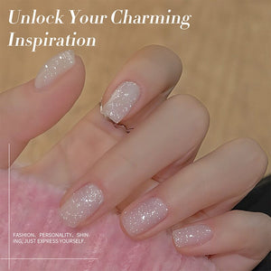 White Reflective Glitter Gel Polish SZ12 Milky Melee 10ml Gel Nail Polish BORN PRETTY 