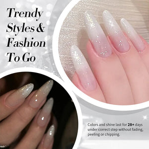 White Reflective Glitter Gel Polish SZ12 Milky Melee 10ml Gel Nail Polish BORN PRETTY 