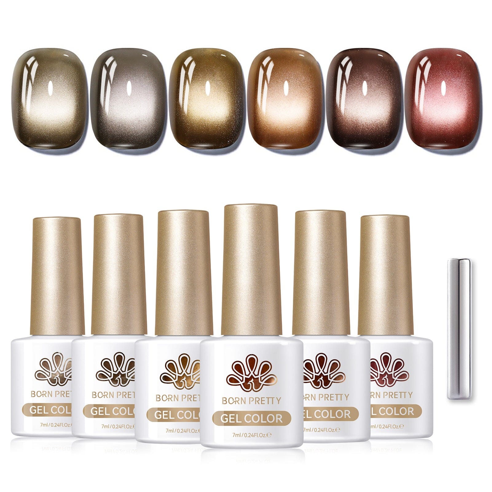 6 Colors Dark Glass Cat Magnetic Gel Polish Set M42 Sauvage 7ml Gel Nail Polish BORN PRETTY 