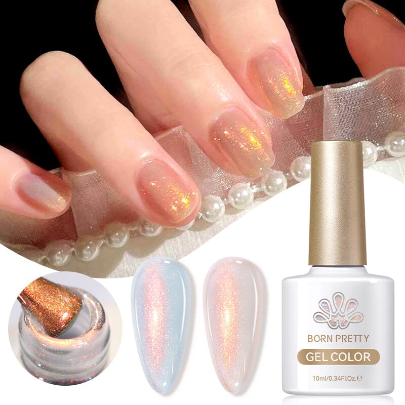 Yellow Aurora Gel Polish JG01 Aurora Borealis 10ml Gel Nail Polish BORN PRETTY 