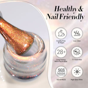Yellow Aurora Gel Polish JG01 Aurora Borealis 10ml Gel Nail Polish BORN PRETTY 