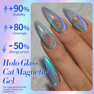 Blue Purple Holo Cat Magnetic Gel Polish MY122 Midnight 10ml Gel Nail Polish BORN PRETTY 