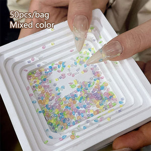 50pcs Mixed Color Broken Glass Irregular Rhinestone Nail Decorations Nail Decoration No Brand 