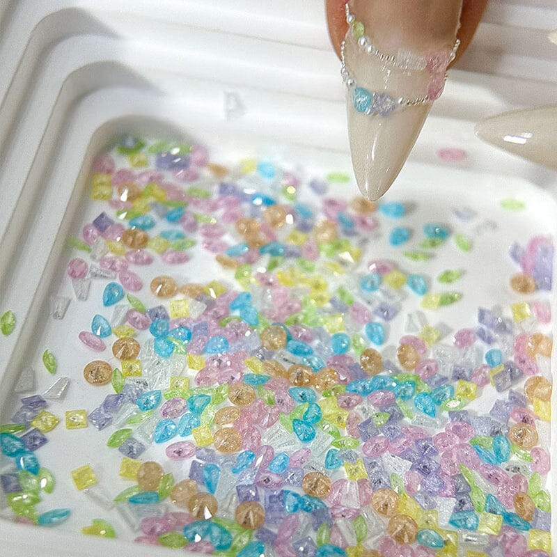 50pcs Mixed Color Broken Glass Irregular Rhinestone Nail Decorations Nail Decoration No Brand 