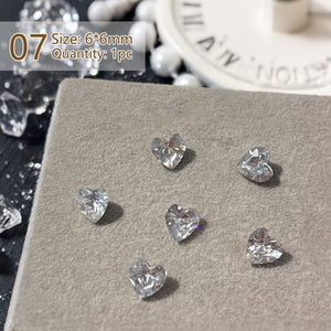 Geometric Crystal Love Heart Rhinestone Nail Decoration Nail Decoration No Brand 07 