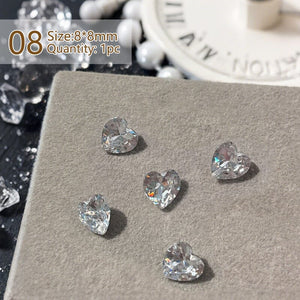 Geometric Crystal Love Heart Rhinestone Nail Decoration Nail Decoration No Brand 08 