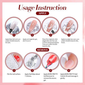 Red Pearl Cat Magnetic Gel Polish 15ml Gel Nail Polish BORN PRETTY 