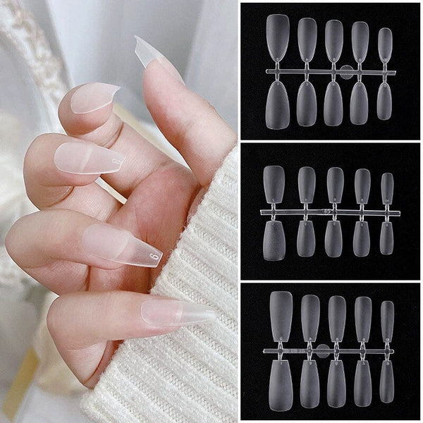 100pcs/box Matte Clear False Nail Tips Nail Tips No Brand 