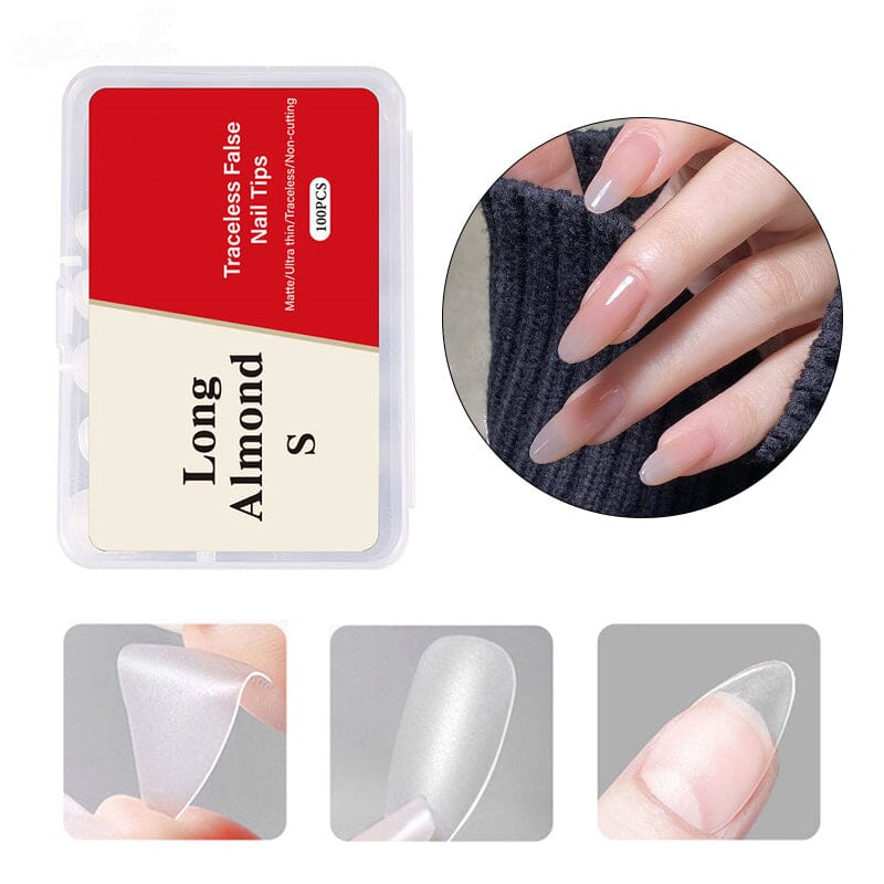 100pcs/box Matte Clear False Nail Tips Nail Tips No Brand 