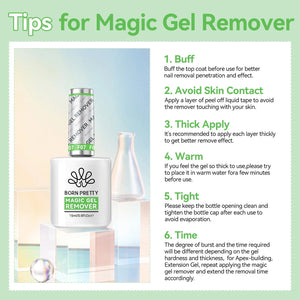 3pcs Set Magic Gel Remover New Upgrade Acetone-Free Tools Kit Gel Nail Polish BORN PRETTY 