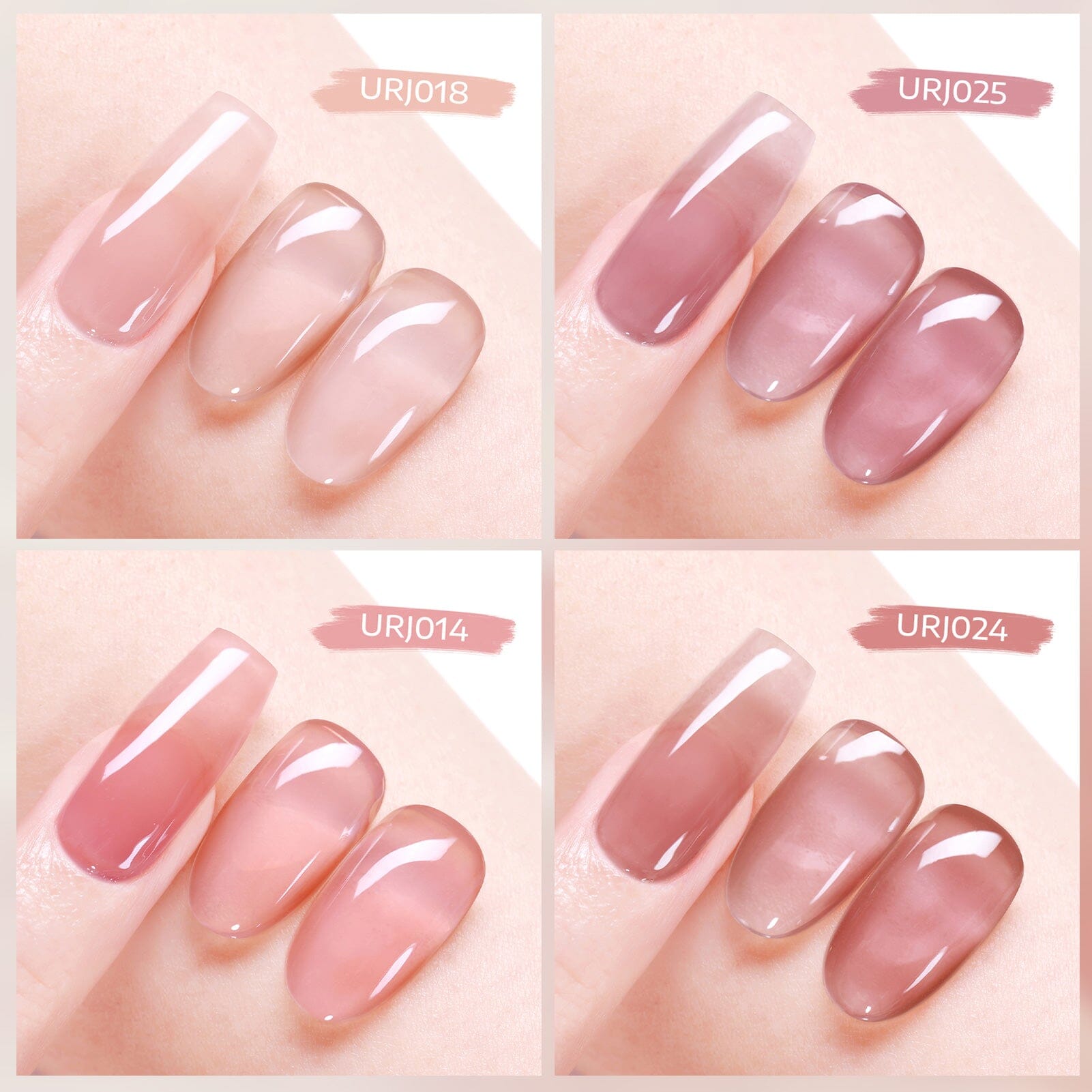 4 Colors Jelly Gel Set #1 Soft Veil 15ml Gel Nail Polish UR SUGAR 