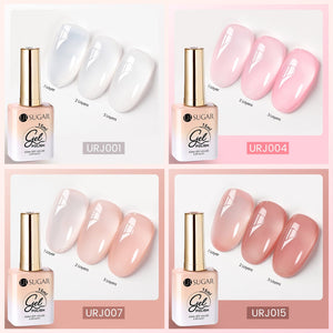 4 Colors Jelly Gel Set #2 Sheer Petal 15ml Gel Nail Polish UR SUGAR 