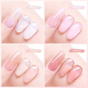 4 Colors Jelly Gel Set #2 Sheer Petal 15ml Gel Nail Polish UR SUGAR 