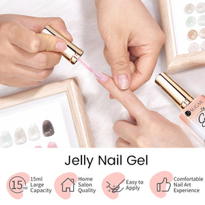 4 Colors Jelly Gel Set #2 Sheer Petal 15ml Gel Nail Polish UR SUGAR 