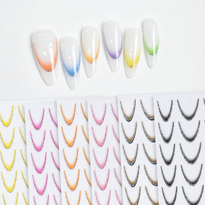 French Gradient Line 3D Nail Sticker SD2261-2272 Nail Sticker No Brand 
