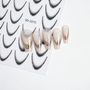 French Gradient Line 3D Nail Sticker SD2261-2272 Nail Sticker No Brand 