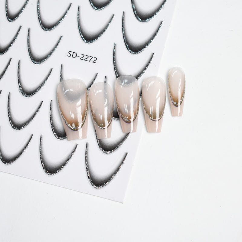 French Gradient Line 3D Nail Sticker SD2261-2272 Nail Sticker No Brand 