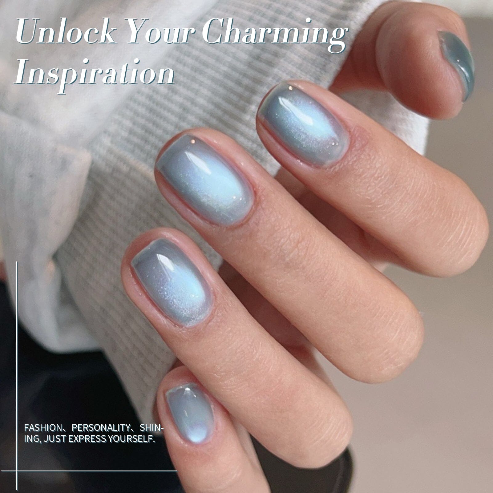 Blue Colored Cat Magnetic Gel Polish MY246 Crescent Bay 15ml Gel Nail Polish BORN PRETTY 