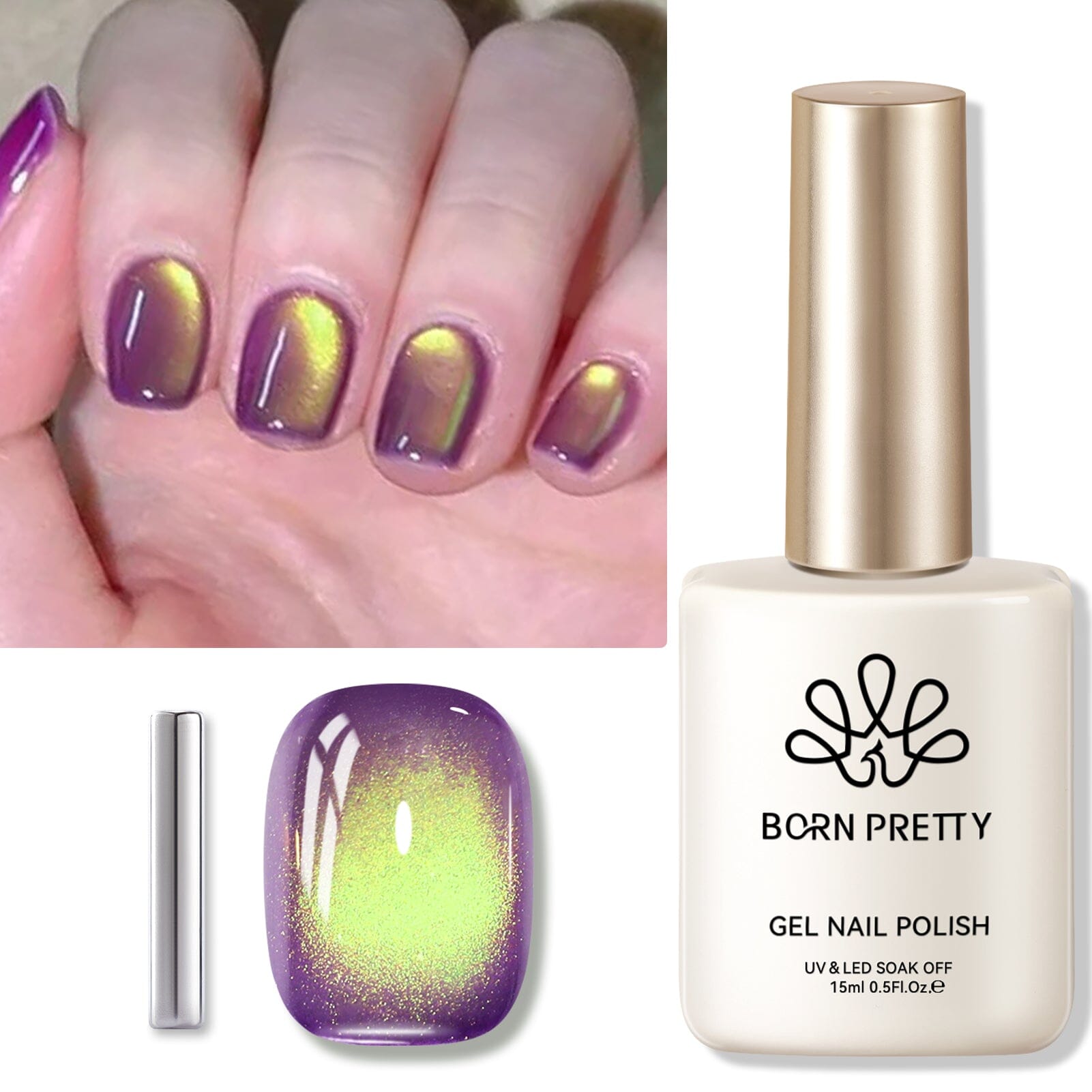 Purple Colored Cat Magnetic Gel Polish MY270 Honey Trap 15ml Gel Nail Polish BORN PRETTY 