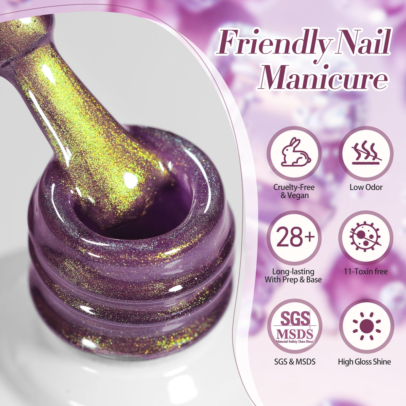 Purple Colored Cat Magnetic Gel Polish MY270 Honey Trap 15ml Gel Nail Polish BORN PRETTY 