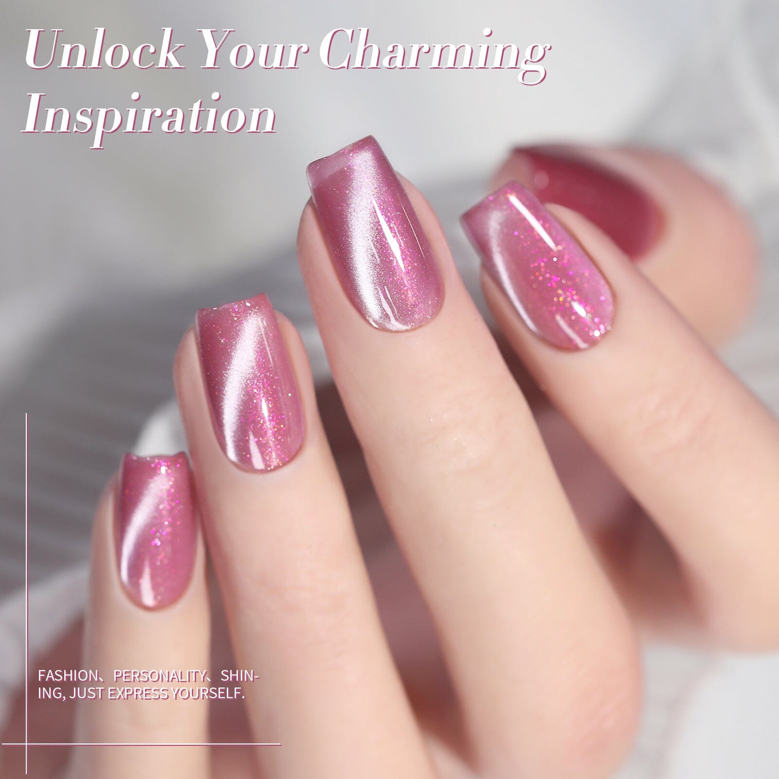 Pink Crystal Cat Magnetic Gel Polish MY245 Midnight Rose 15ml Gel Nail Polish BORN PRETTY 