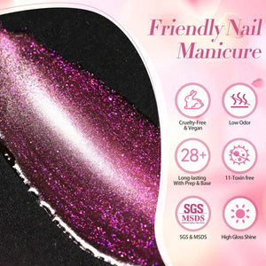 Pink Crystal Cat Magnetic Gel Polish MY245 Midnight Rose 15ml Gel Nail Polish BORN PRETTY 