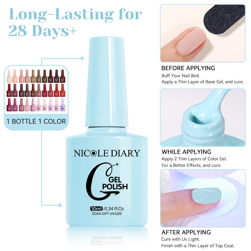 Color Gel Polish #34 10ml Clearance NICOLE DIARY 