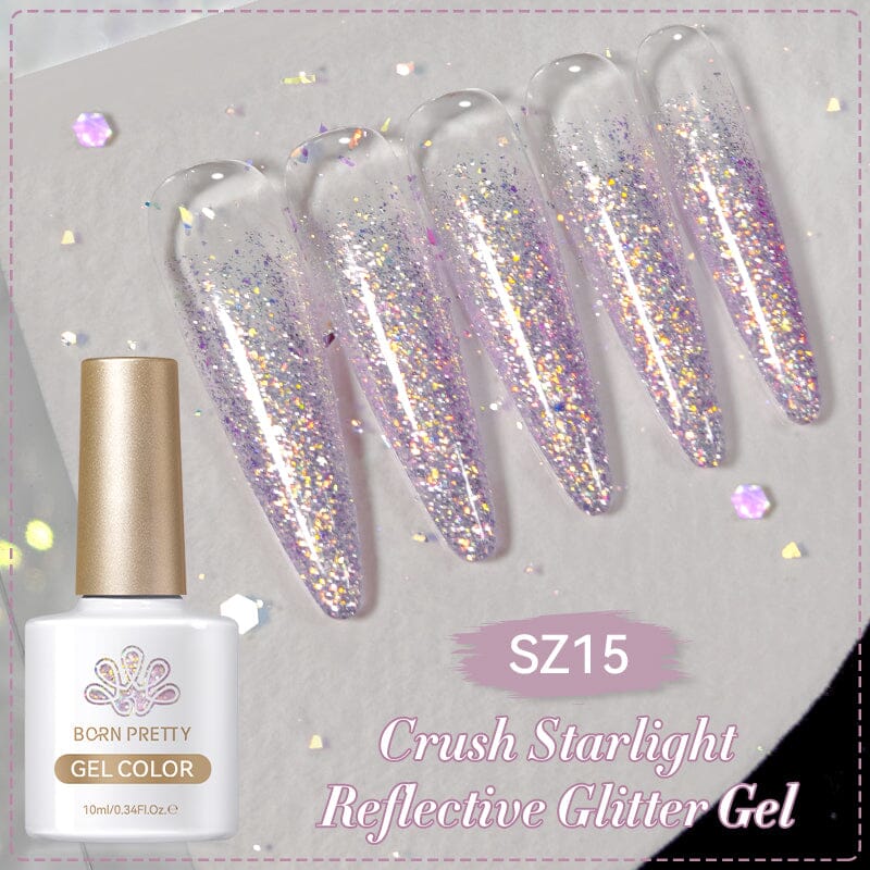 Reflective Glitter Gel Polish Crush Starlight 10ml Gel Nail Polish BORN PRETTY SZ15 