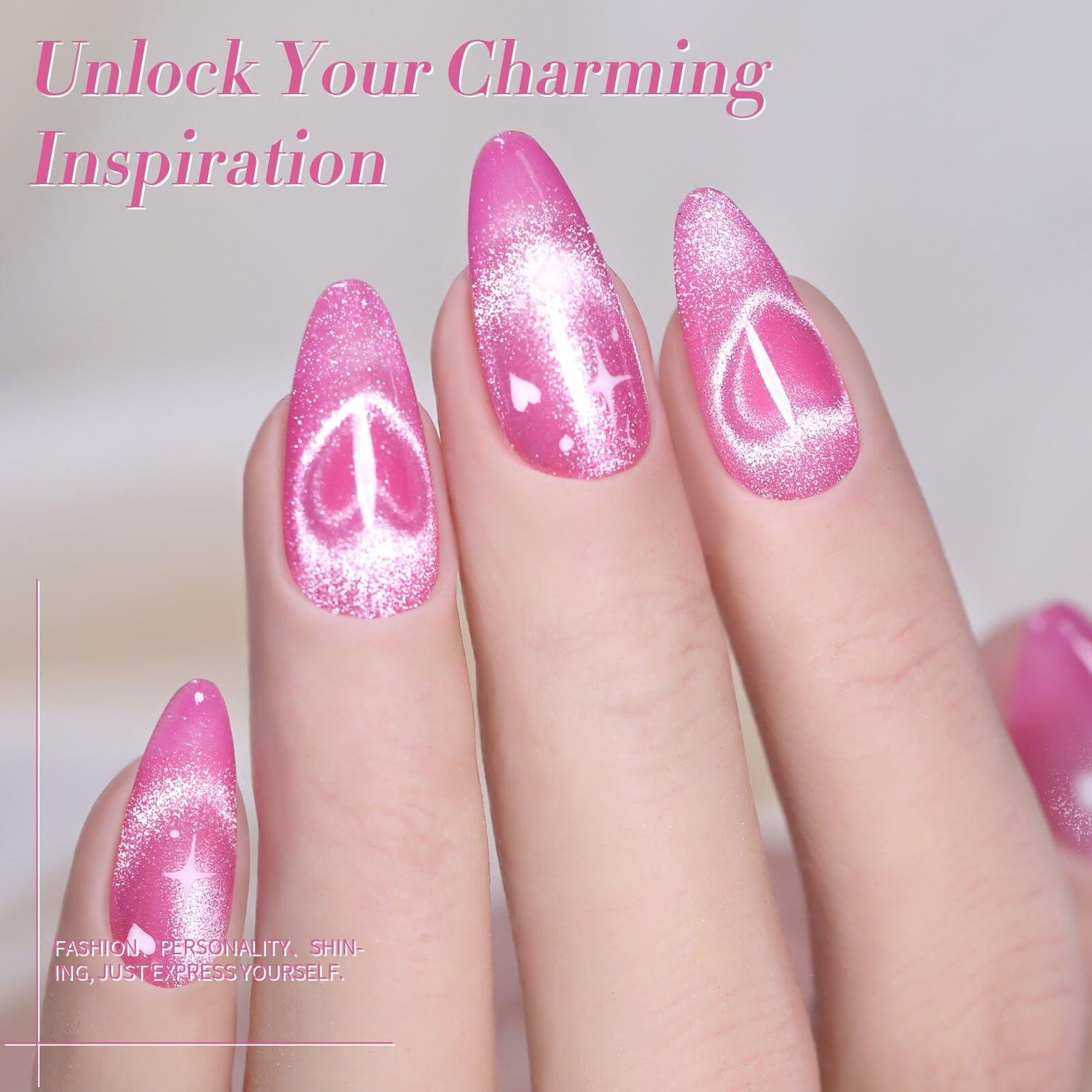 Pink Crystal Cat Magnetic Gel Polish MY274 Love Letter 15ml Gel Nail Polish BORN PRETTY 