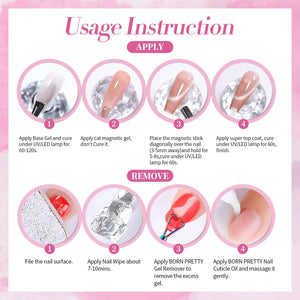 Pink Crystal Cat Magnetic Gel Polish MY274 Love Letter 15ml Gel Nail Polish BORN PRETTY 