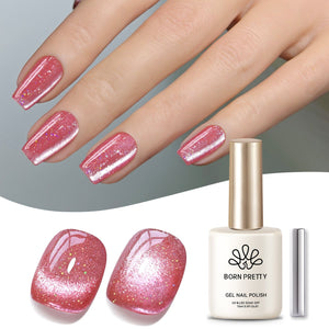 Pink Glitter Cat Magnetic Gel Polish MY275 Peach Blossom 15ml Gel Nail Polish BORN PRETTY 