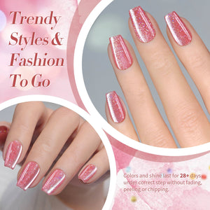 Pink Glitter Cat Magnetic Gel Polish MY275 Peach Blossom 15ml Gel Nail Polish BORN PRETTY 