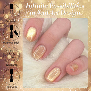 Gold Cat Magnetic Gel Polish MY277 Champagne 15ml Gel Nail Polish BORN PRETTY 
