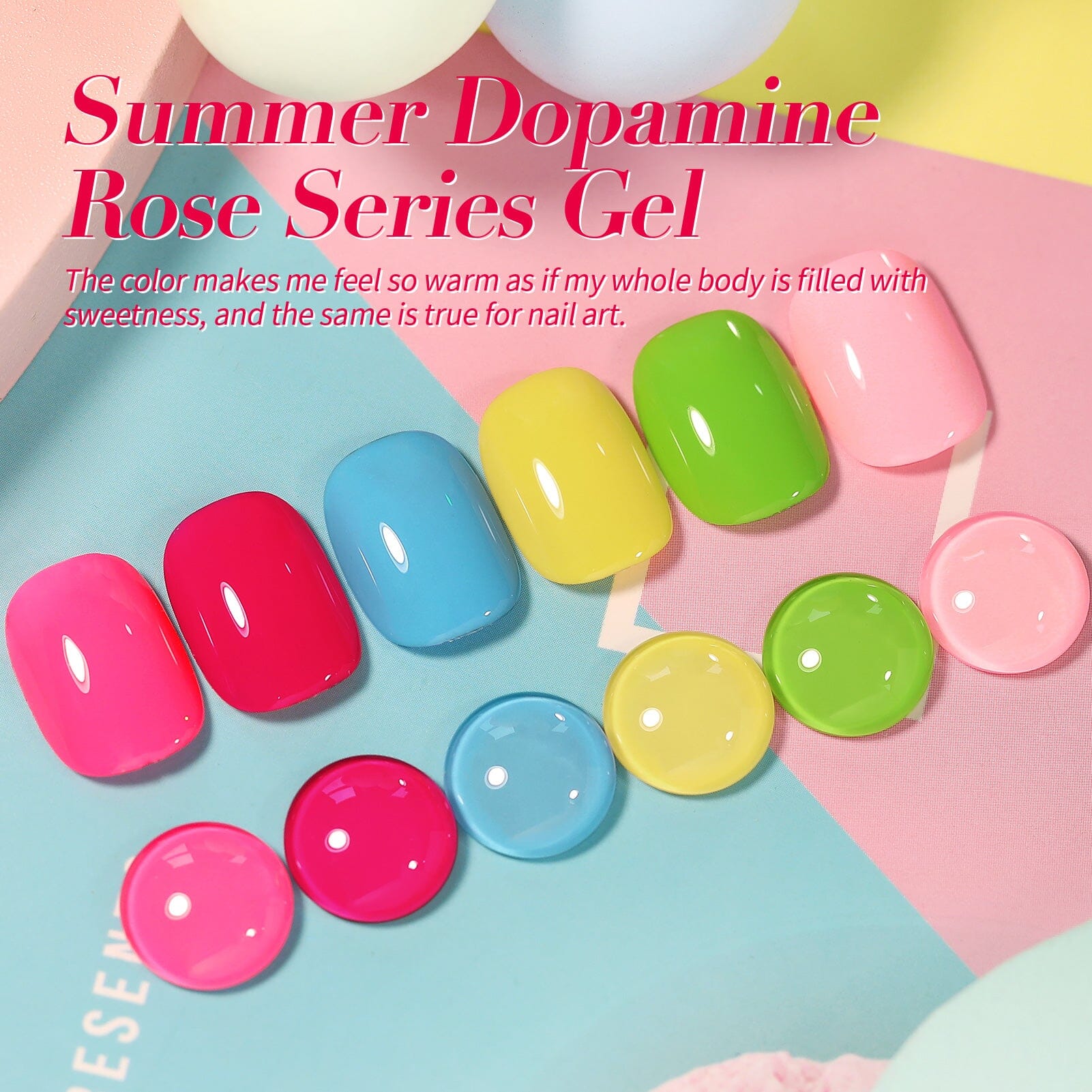 6 Colors Gel Polish Set S26 Summer Dopamine 7ml Gel Nail Polish BORN PRETTY 