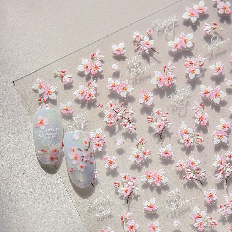 Spring Flowers Blooming Sakura Nail Sticker Nail Sticker No Brand 