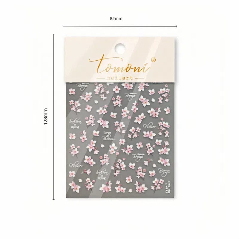 Spring Flowers Blooming Sakura Nail Sticker Nail Sticker No Brand 
