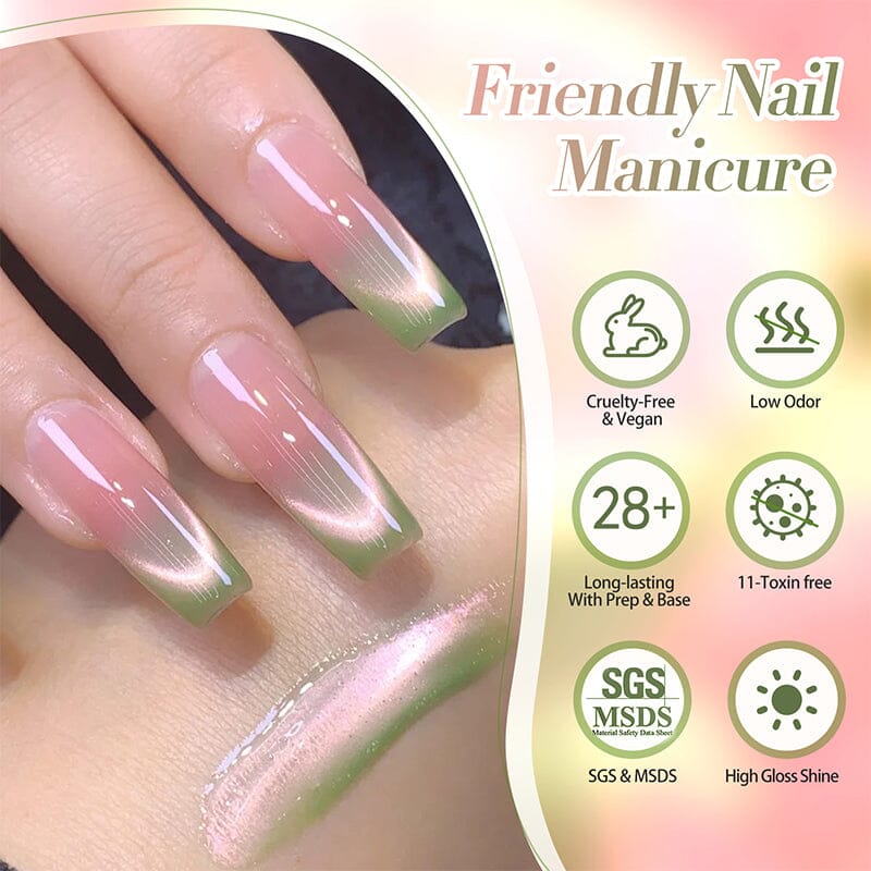 Green Colored Cat Magnetic Gel Polish MY278 Guava 10ml Gel Nail Polish BORN PRETTY 
