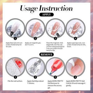 [US ONLY] 6 Colors Colored Cat Magnetic Gel Polish Set M45 Orange Star 7ml Gel Nail Polish BORN PRETTY 