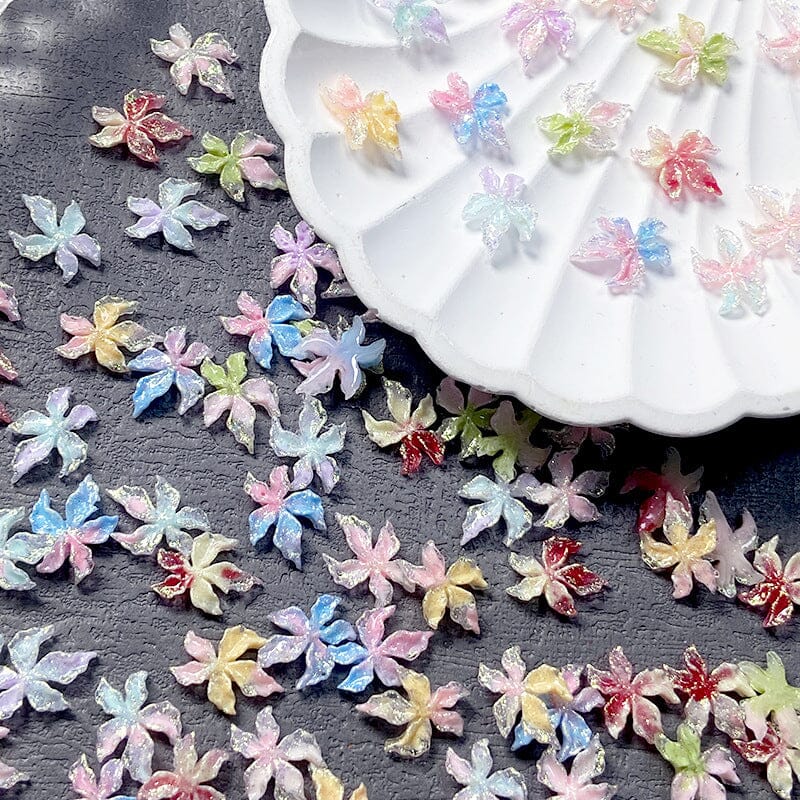 50pcs Colorful Luminous 3D Nail Decorations Resin Lily Flowers Nail Decoration No Brand 